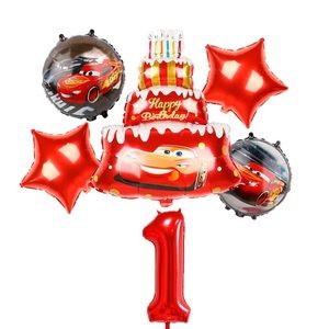 Cars 6pcs foil balloons.